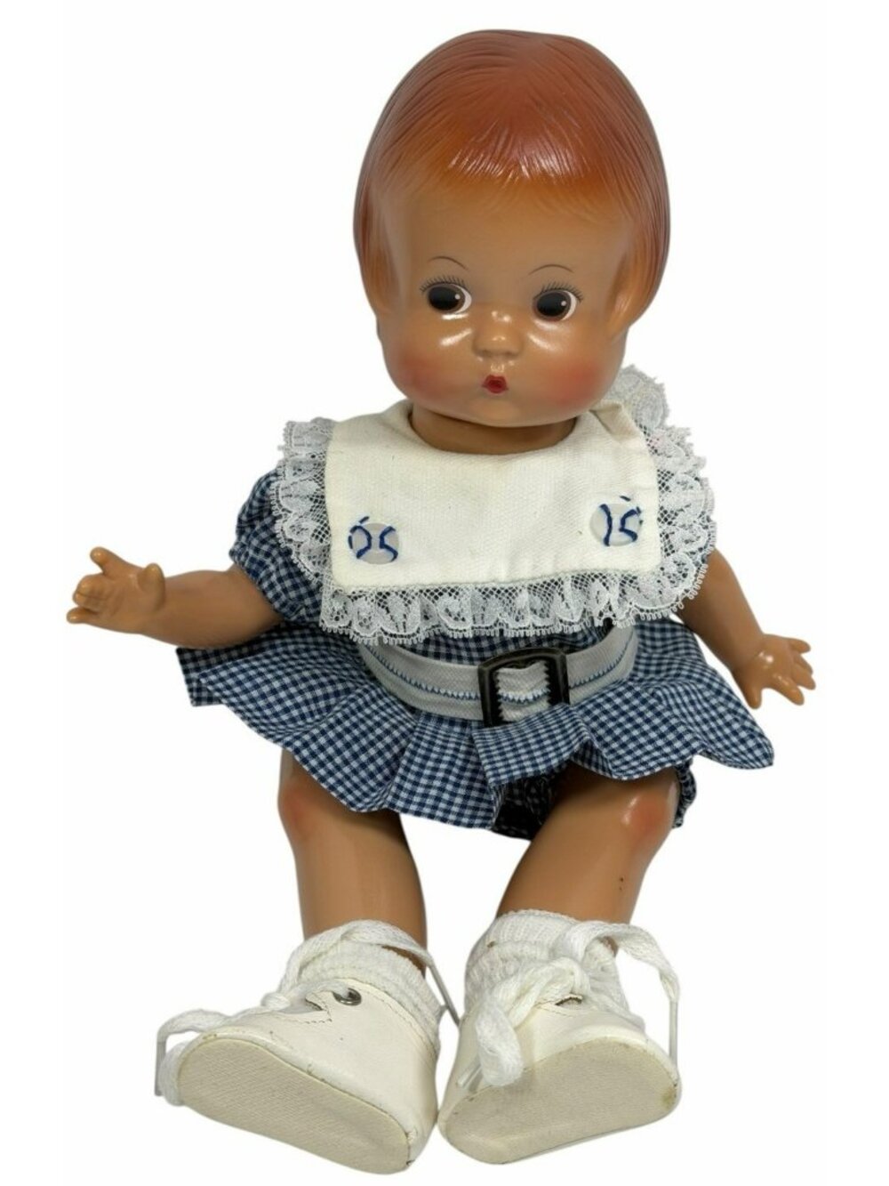 1933 REPLICA Vintage 1996 Effanbee Patsy Doll 12" Blue Gingham Reproduction READ